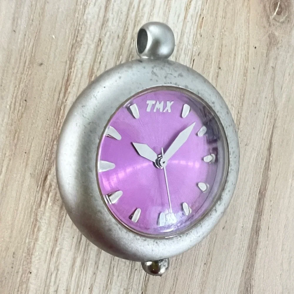 Timex ladies pink dial silver tone pendant watch NEW BATTERY